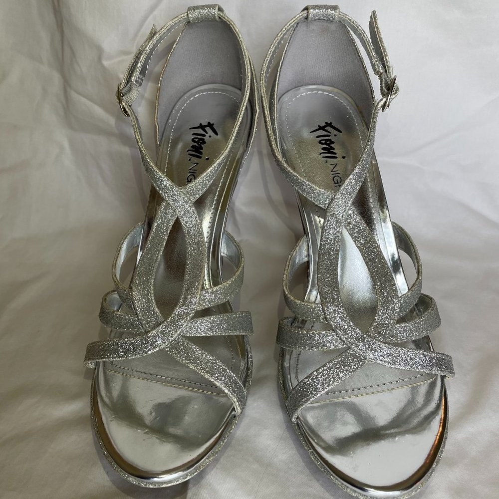 Fioni Night Silver Sparkle Platform Heels
